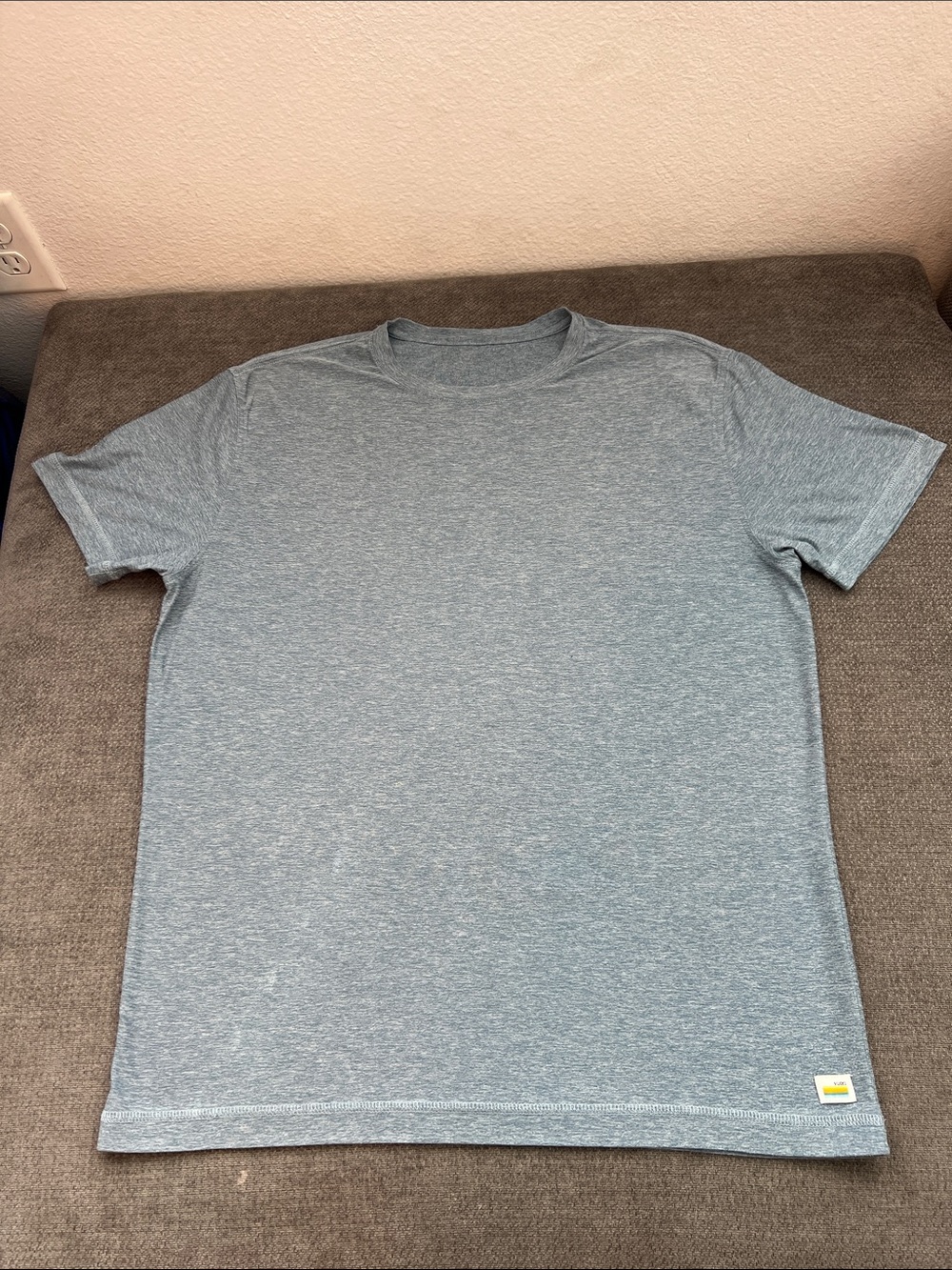 Vuori Men's Heather Blue Crew Neck Tee